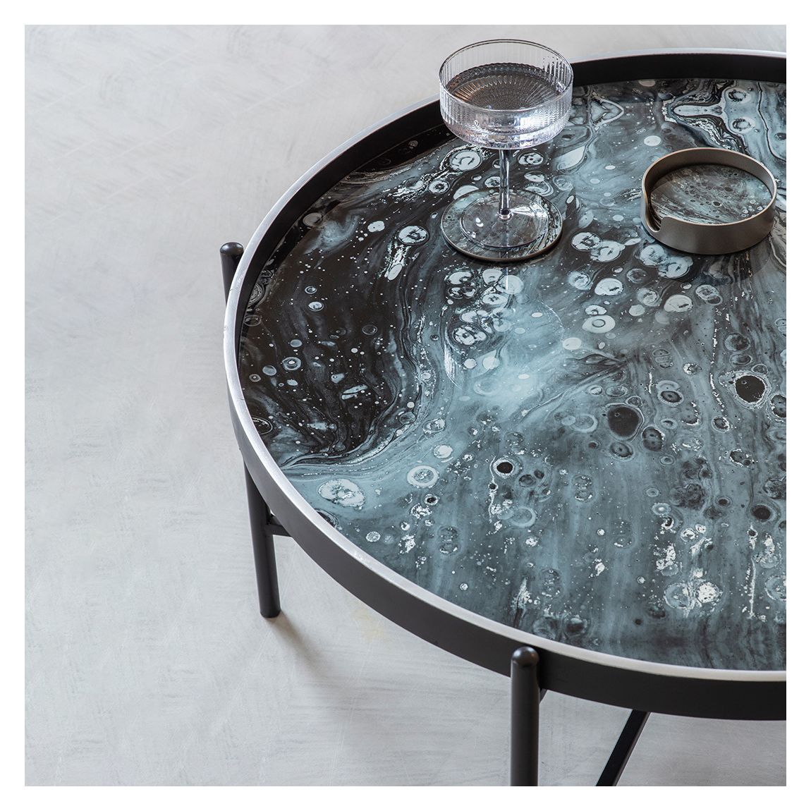 Swirl Coffee Tray Table, Monochrome main product photo
