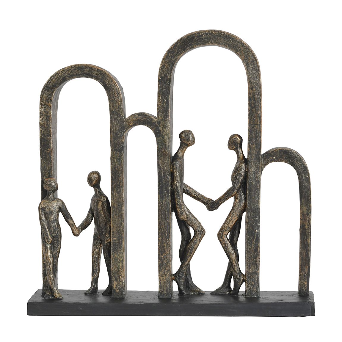 Antique Bronze Family In Arches Sculpture Large main product photo