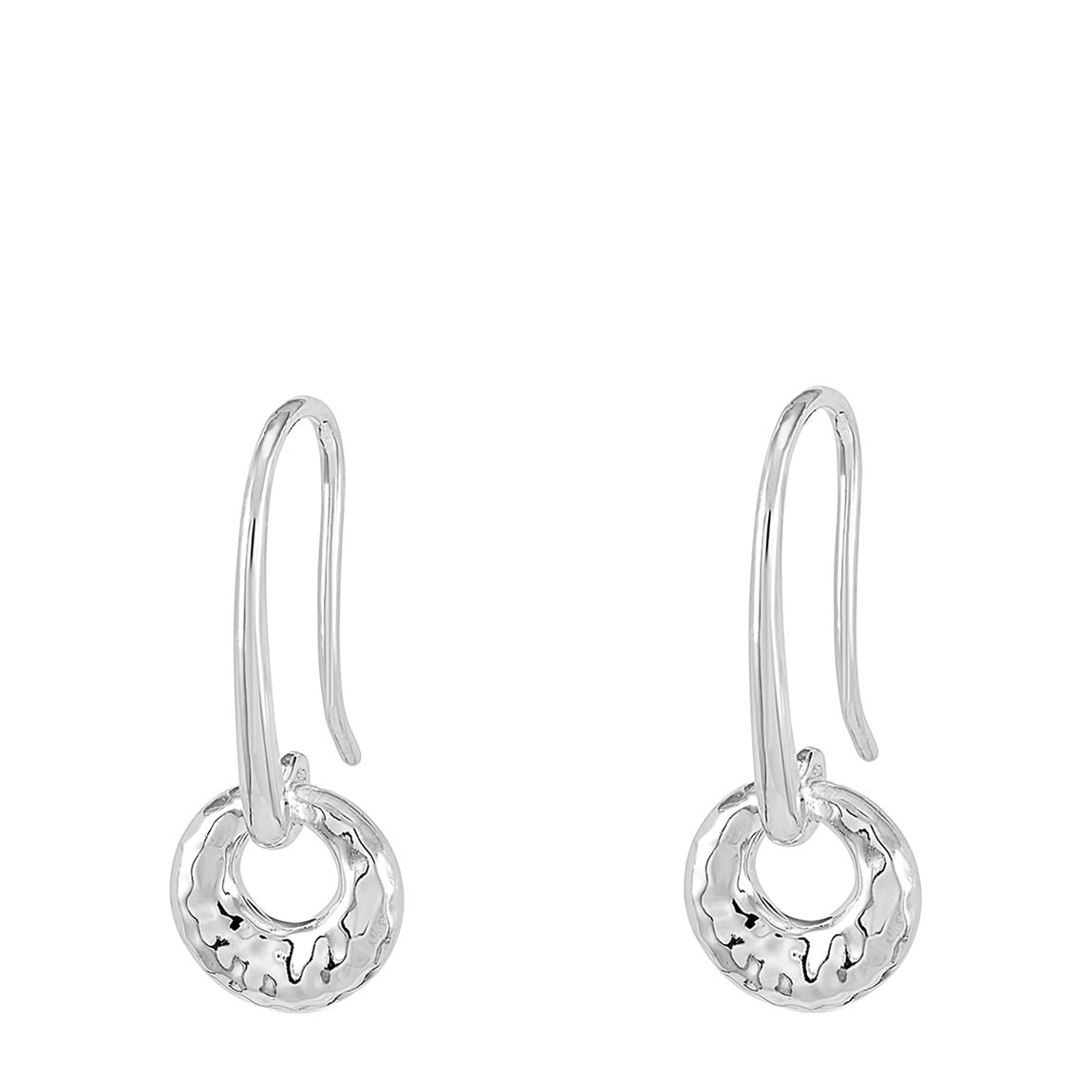 Silver Hammered Bean Drop Earrings main product photo