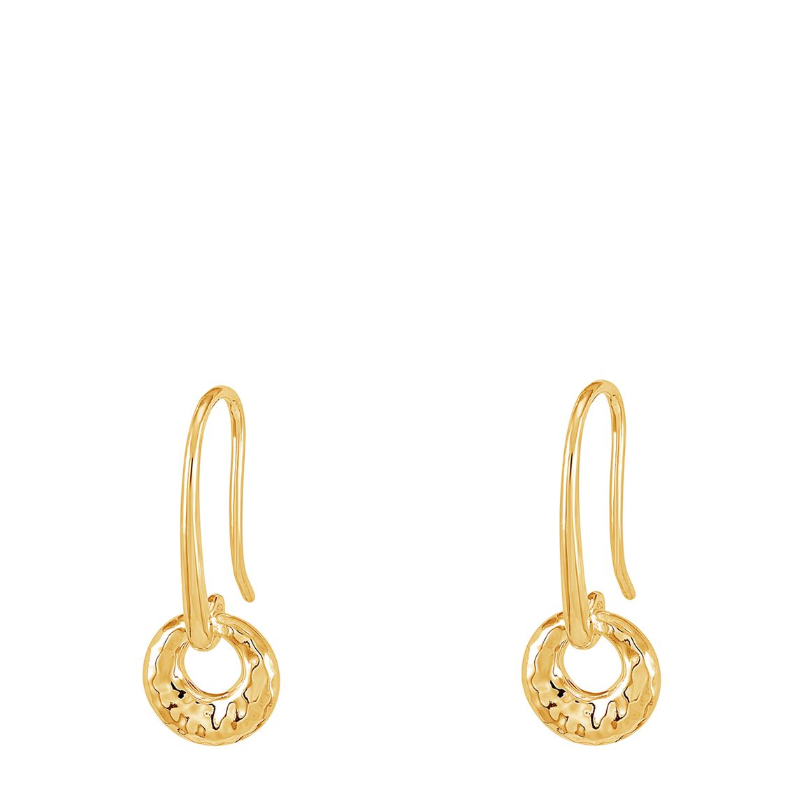 Gold Hammered Bean Drop Earrings main product photo