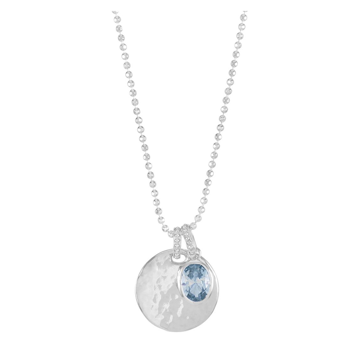 Silver Bluebell Heart Pendant With Blue Topaz main product photo