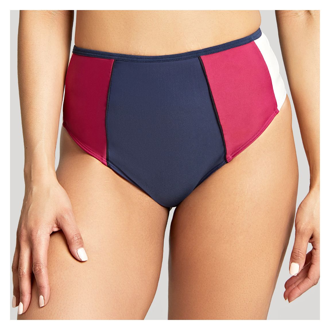 Navy & Multi Limitless High Leg Bikini Bottoms main product photo