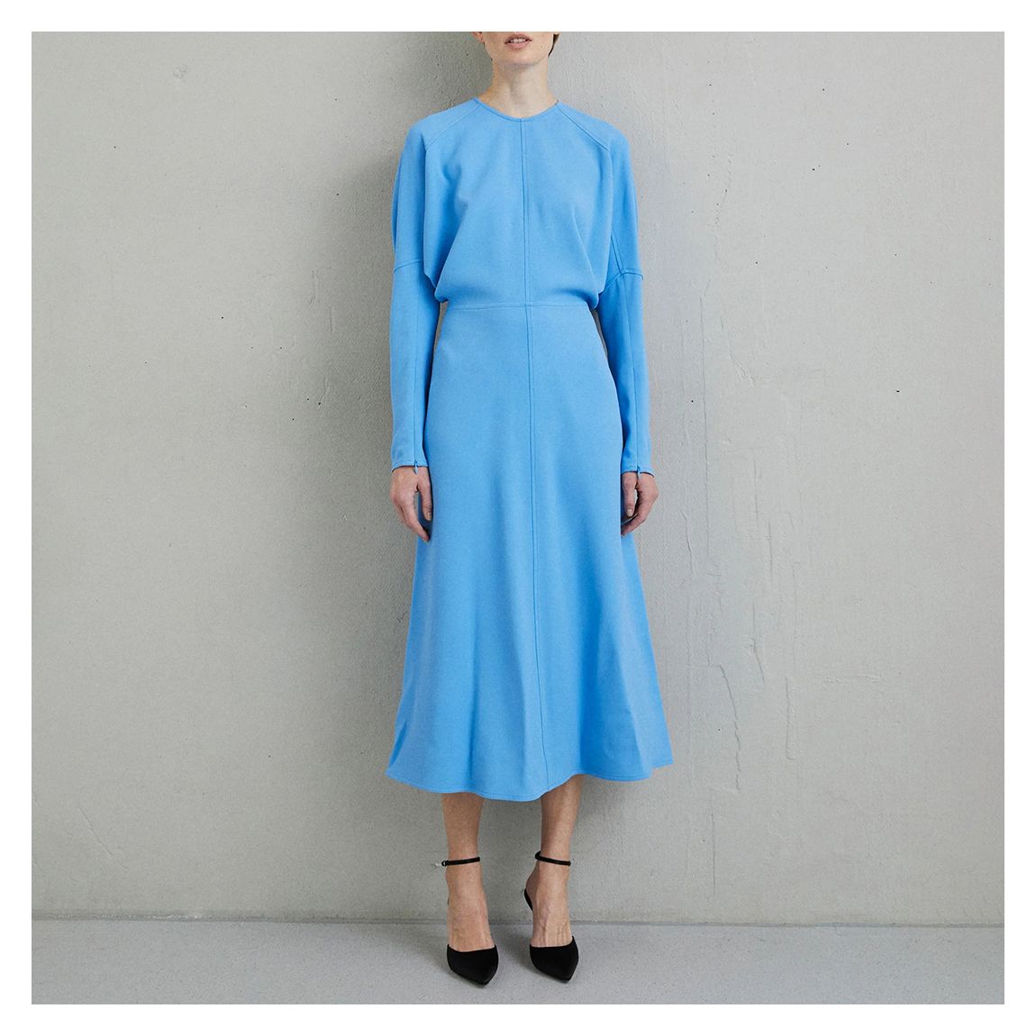 Blue Long Sleeve Midi Dress main product photo
