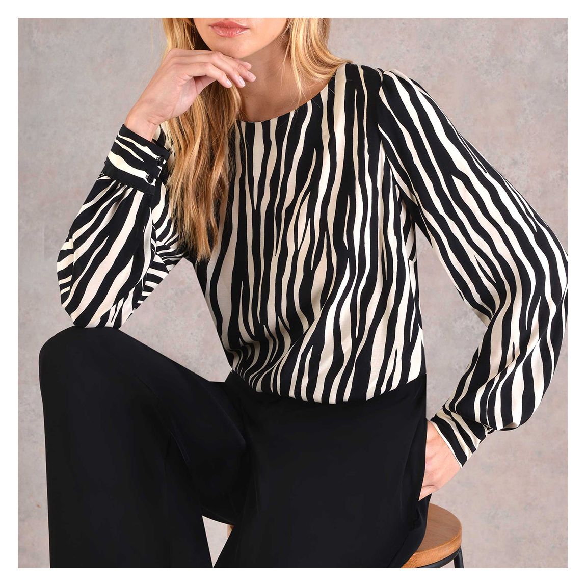 Zebra Print Scoop Back Top main product photo