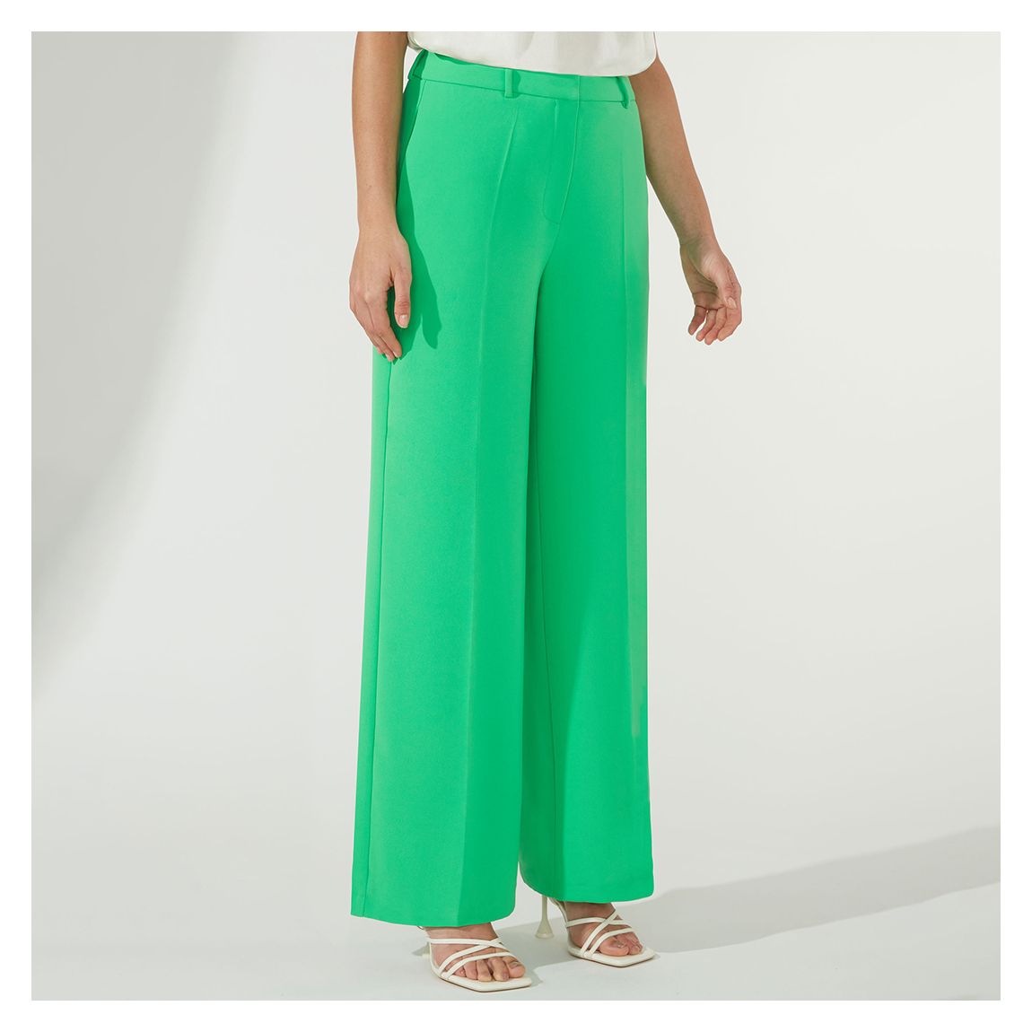 Green Wide Leg Suit Trouser main product photo