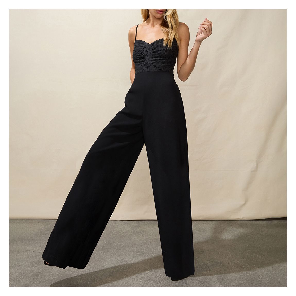 Black Lace Top Jumpsuit main product photo