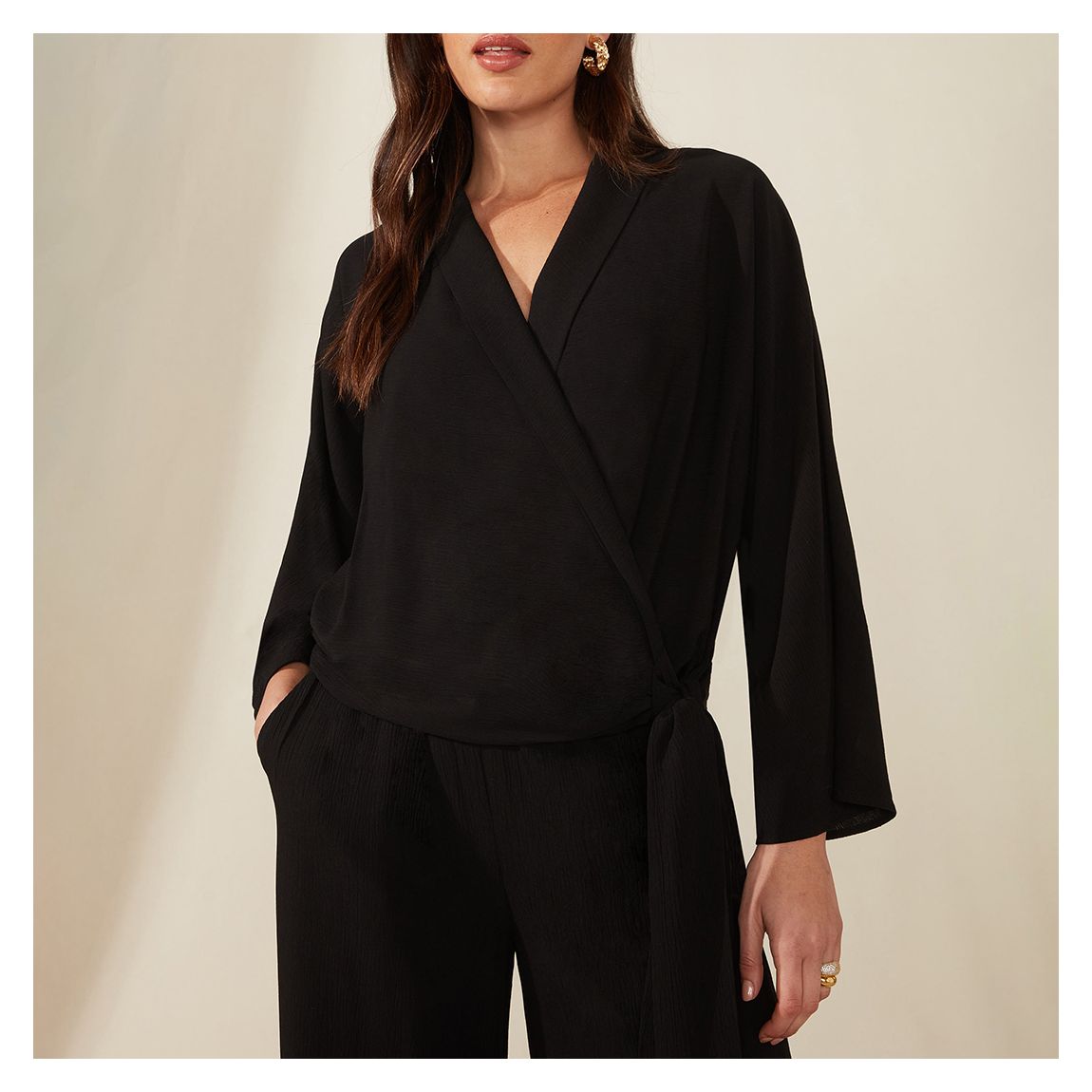 Black Wrap Top main product photo