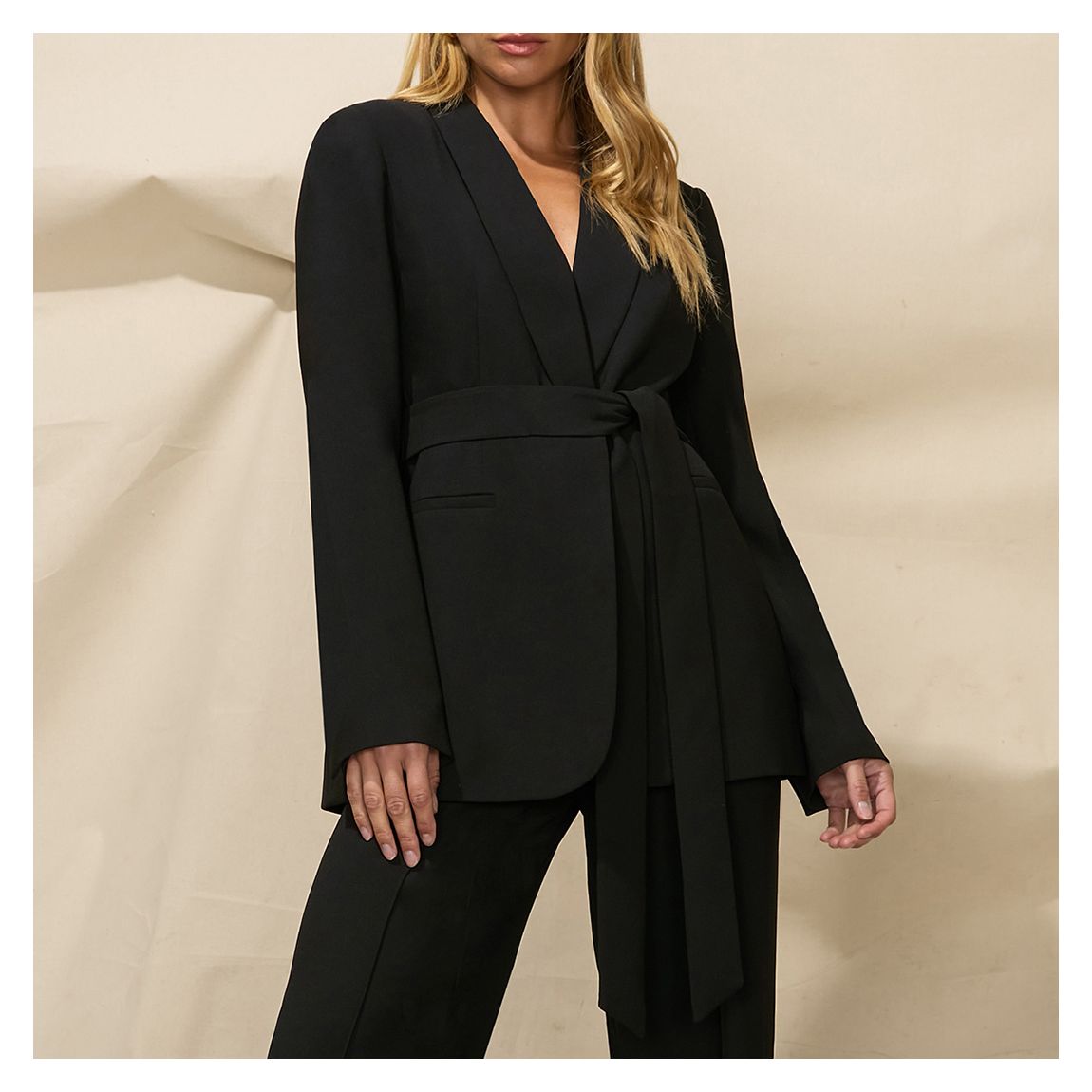 Black Tie Front Blazer main product photo