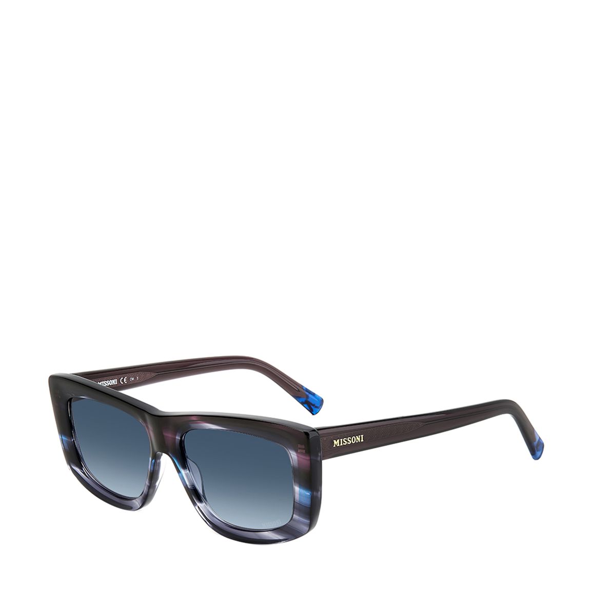 Blue Violet Horn Shaded Rectangular Sunglasses main product photo