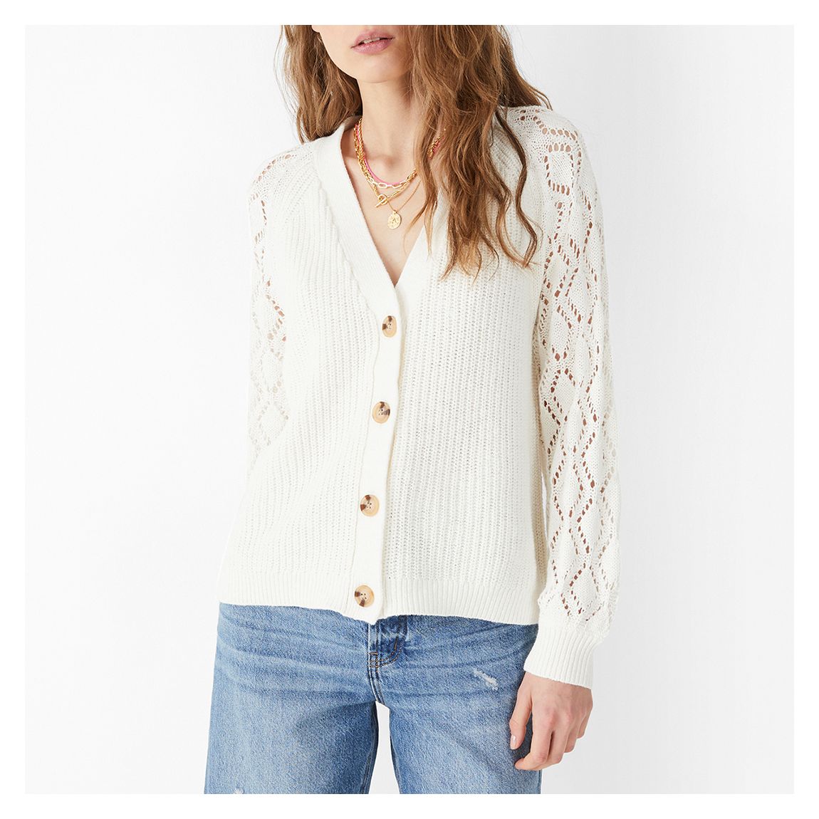 Black and White Ally Puff Sleeve Jersey Top main product photo