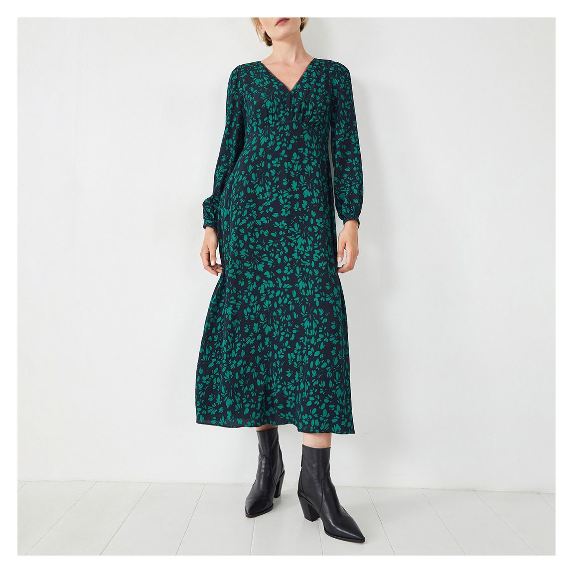 Navy/Green Georgia Printed Dress main product photo