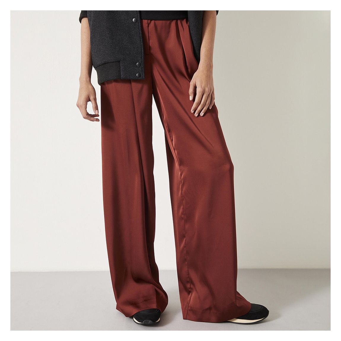 Brown Melanie Satin Trousers main product photo