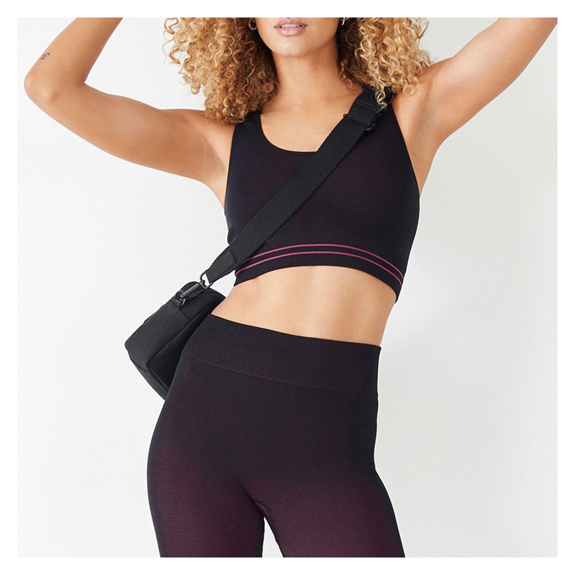 Black/Pink Dottie Star Sports Bra main product photo