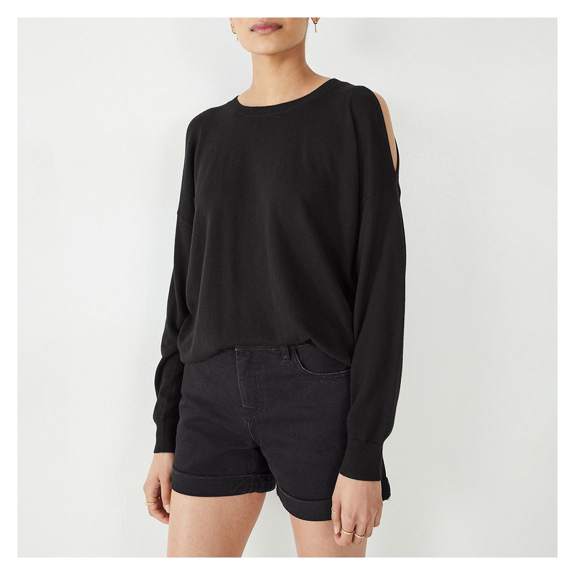 Black Mollie Cotton Blend Blouse main product photo