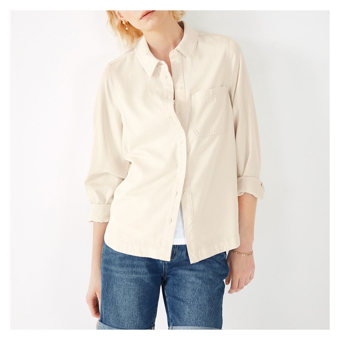 Ecru Alyson Denim Overshirt main product photo