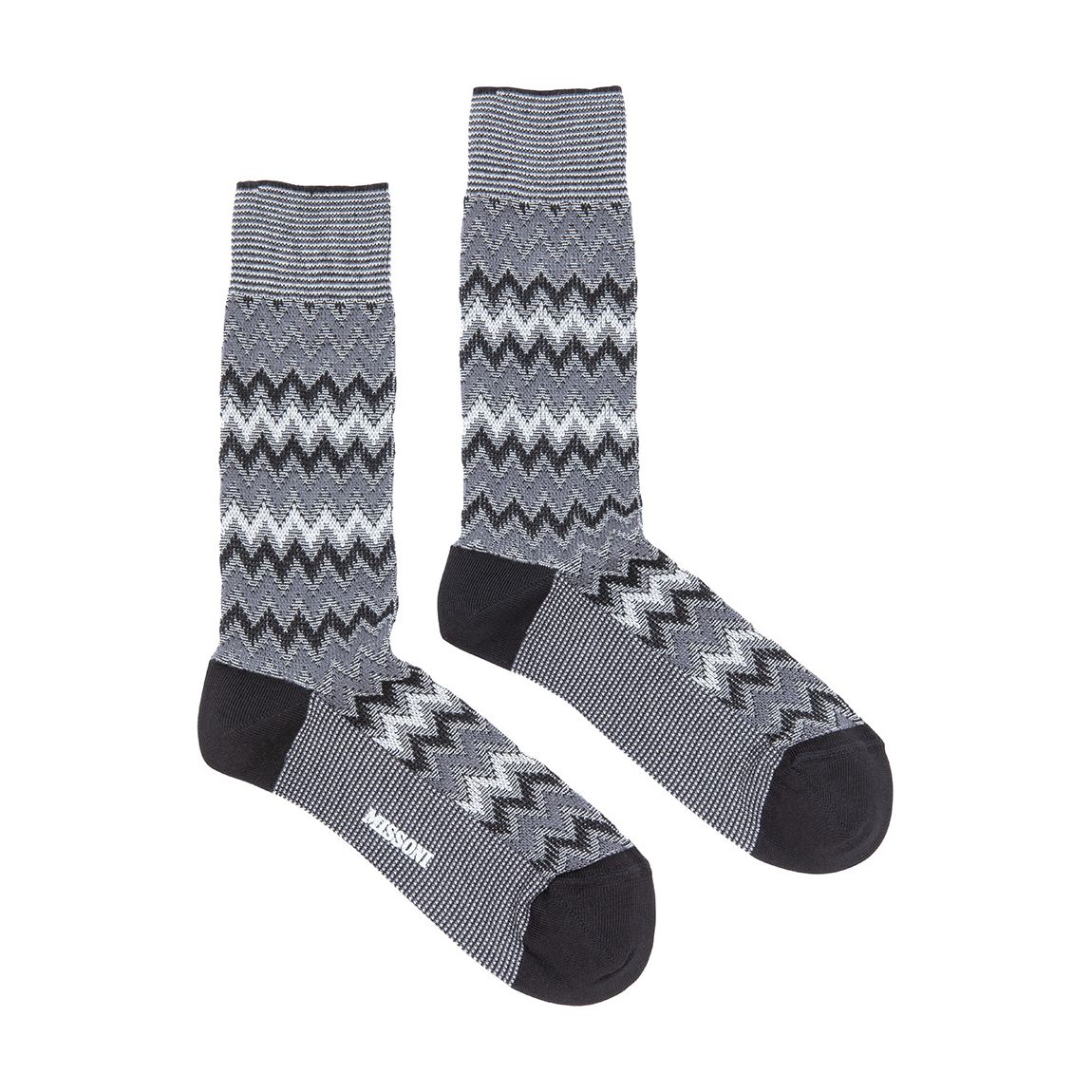 Grey Zigzag Woven Sock main product photo