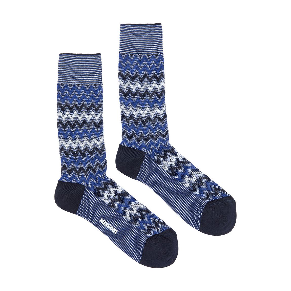Navy Zigzag Woven Sock main product photo