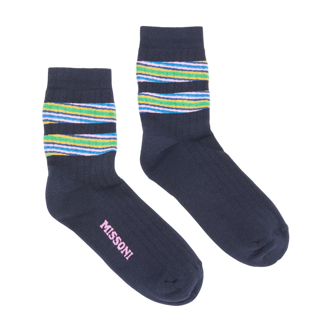 Navy Stipe Knitted Sock main product photo