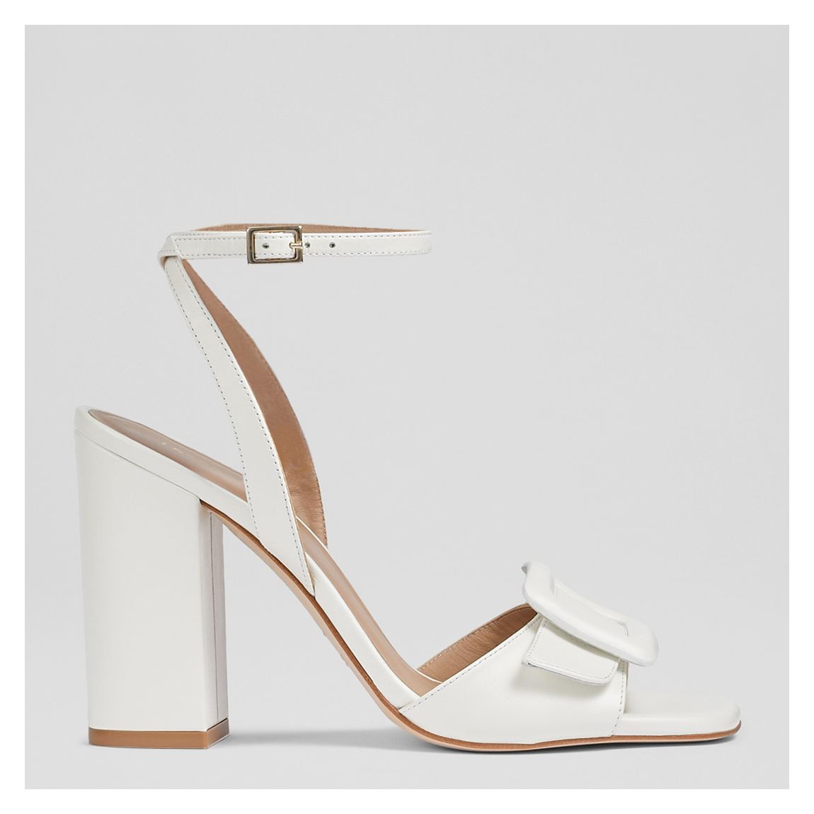 White Leather Florence Heeled Sandals main product photo