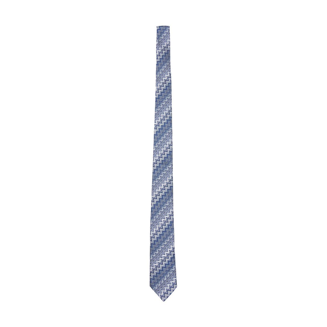 Blue Zig Zag Stripe Woven Silk Tie main product photo