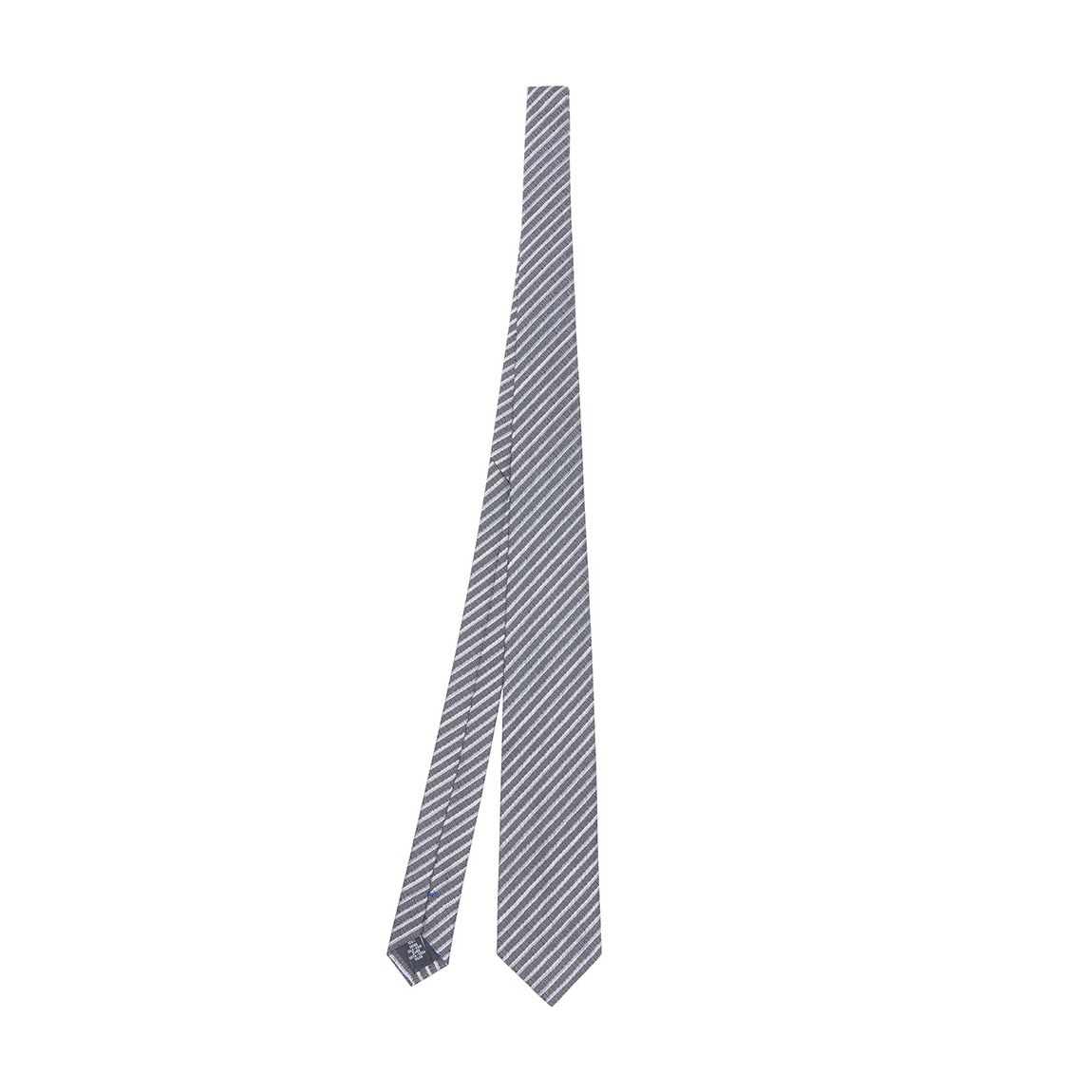Grey Stripe Woven Silk Tie main product photo