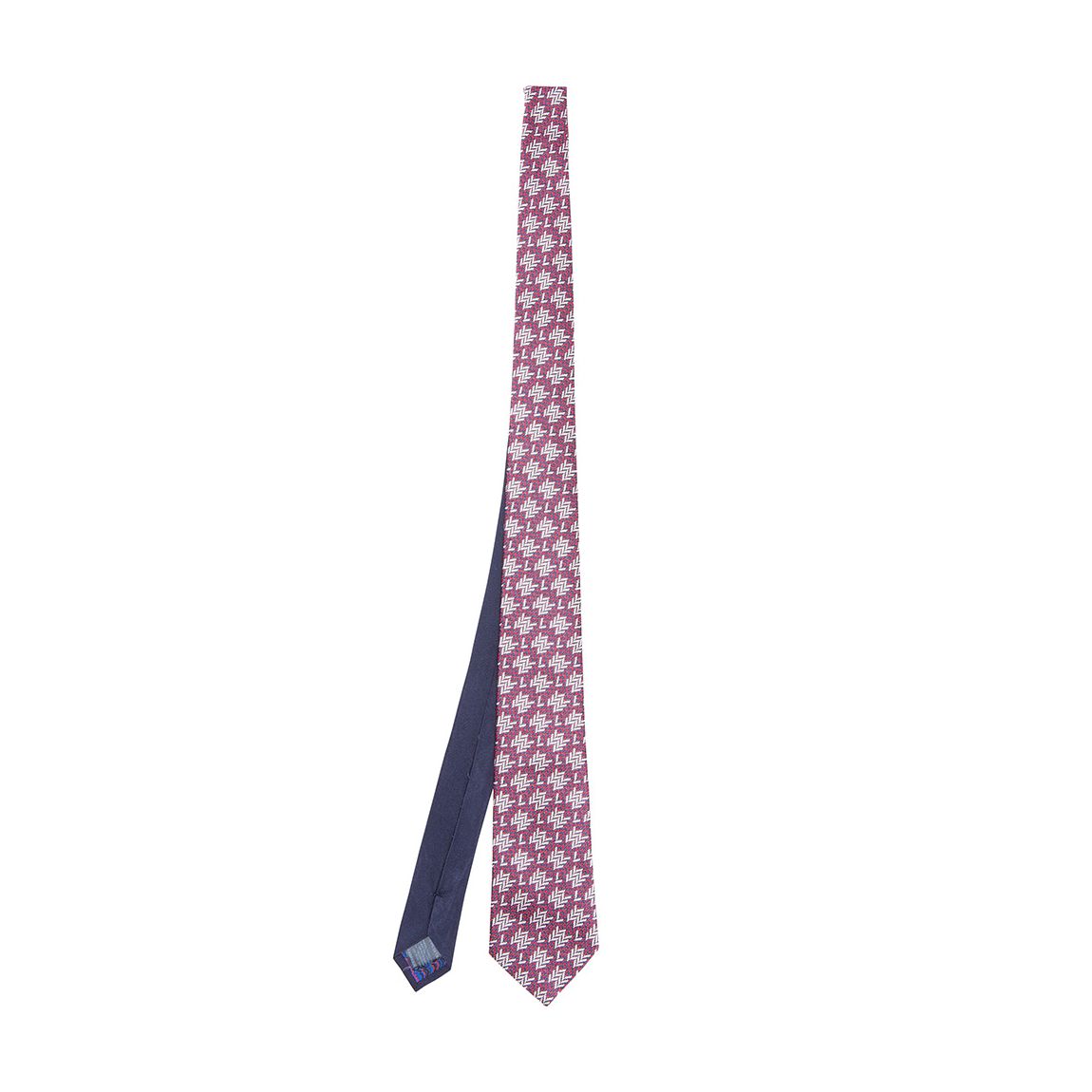 Navy Red Chevron Woven Silk Tie main product photo
