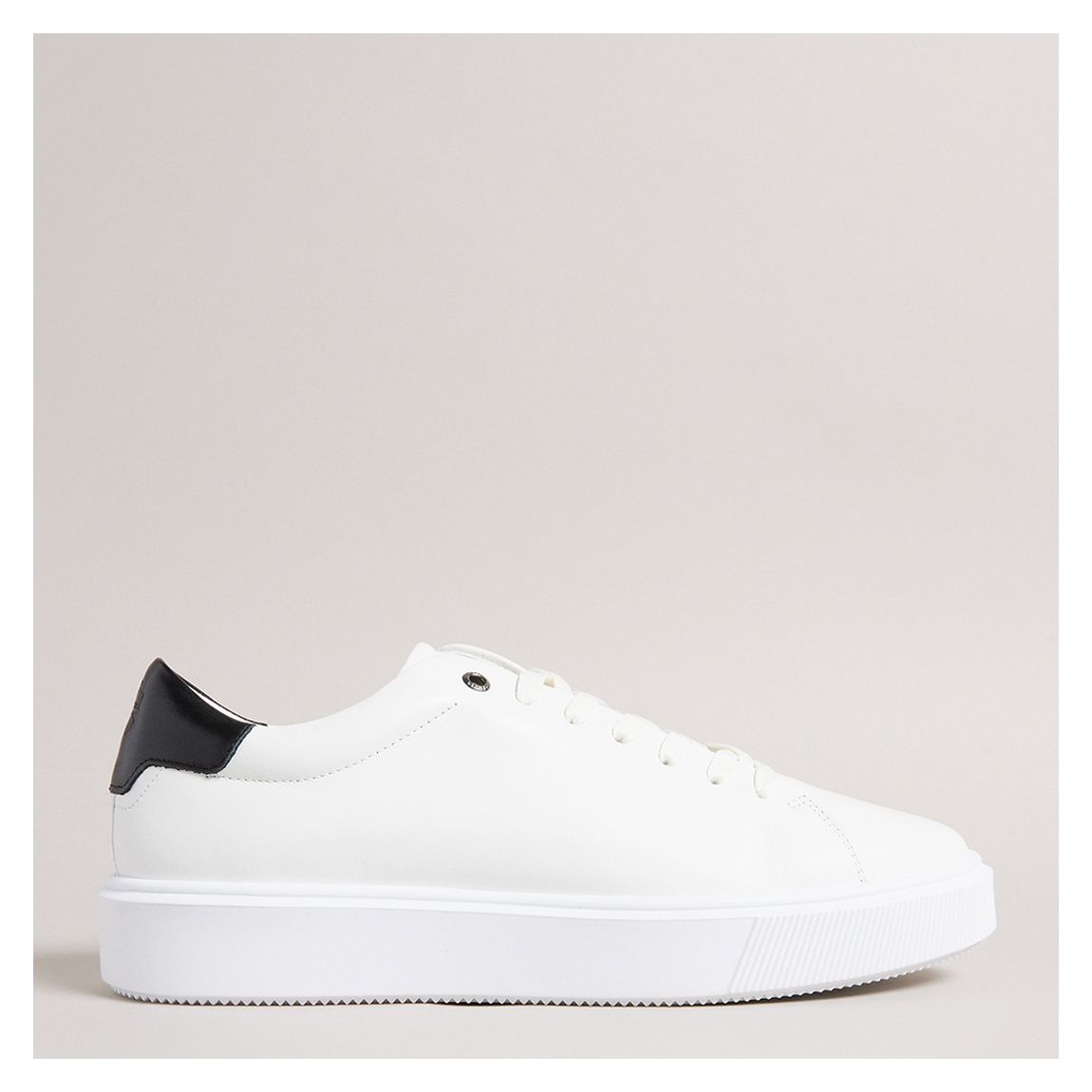 White Leather Breyon Platform Trainer main product photo
