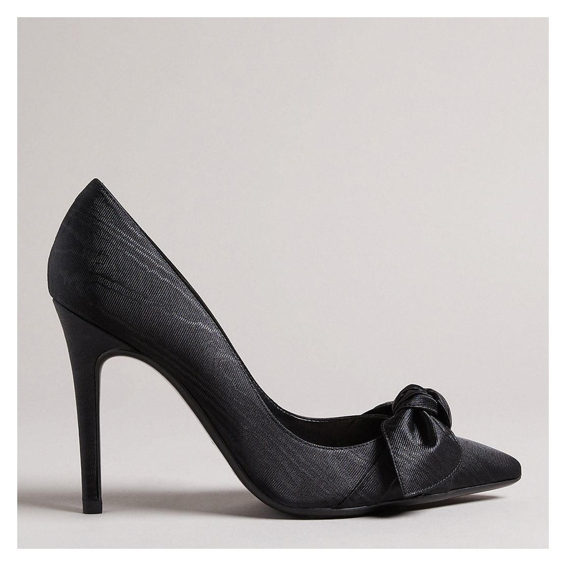 Black Hyana Moire Satin Bow Court Heel main product photo