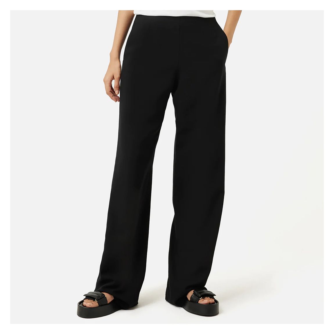 Navy Blake Wide Leg Trousers main product photo