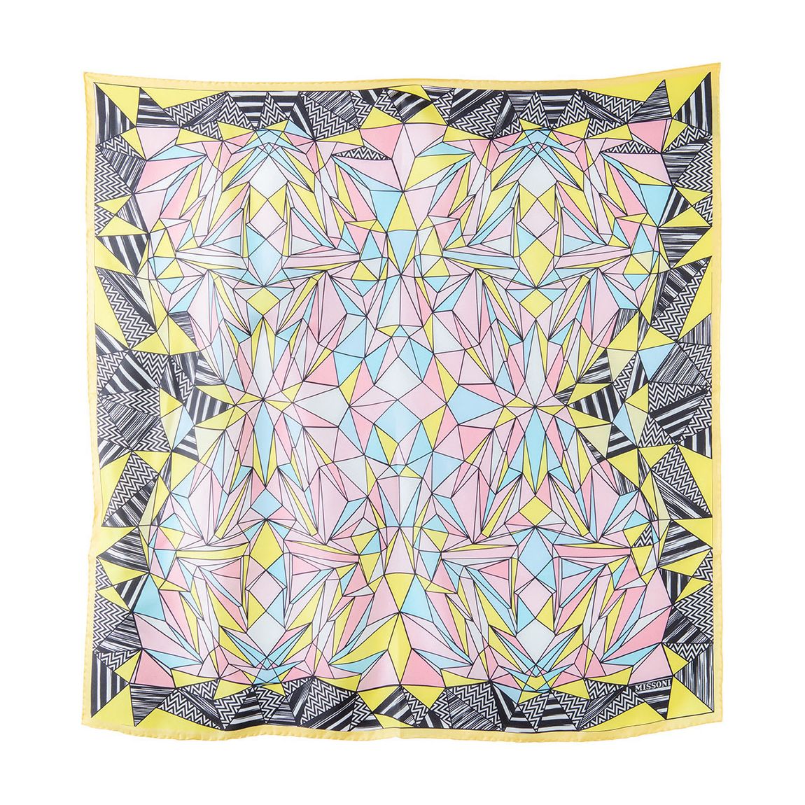 Pink Blue Geometric Woven Square Scarf main product photo