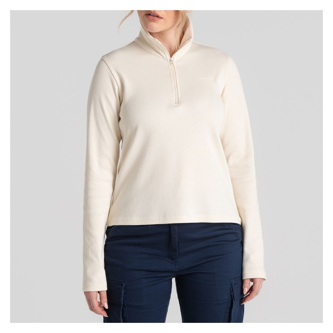 Cream Orlaith Cotton Half Zip main product photo