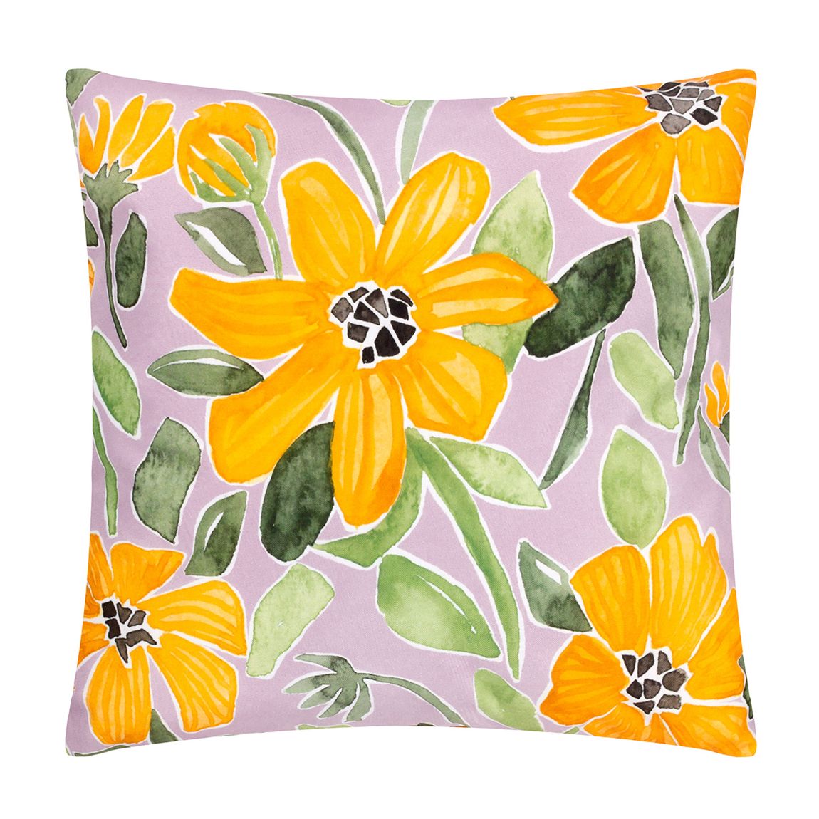 Flowers 43x43cm Reversible Outdoor Cushion, Lilac/Orange main product photo