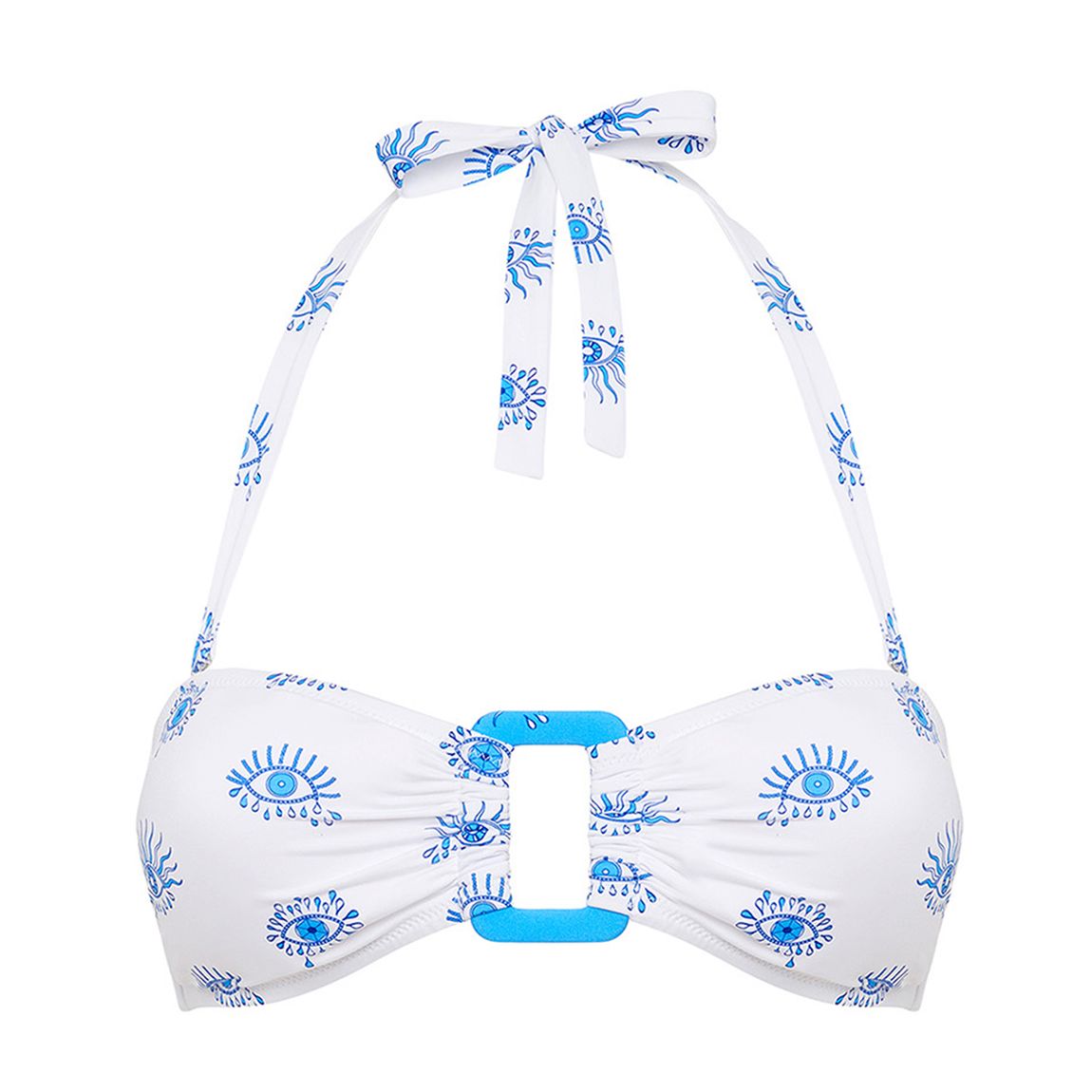Blue & White Kaleidoscope Eyes Rhodes Bikini Top main product photo