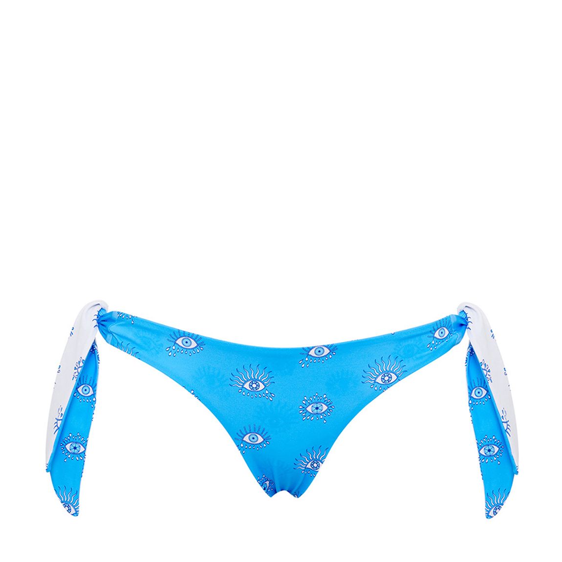 Blue & White Kaleidoscope Eyes Semira Reversible Bikini Bottom main product photo