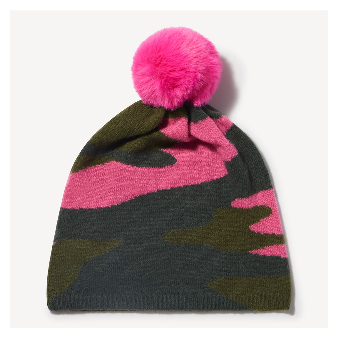 Highland Green Cashmere Camo Pom Pom Hat main product photo