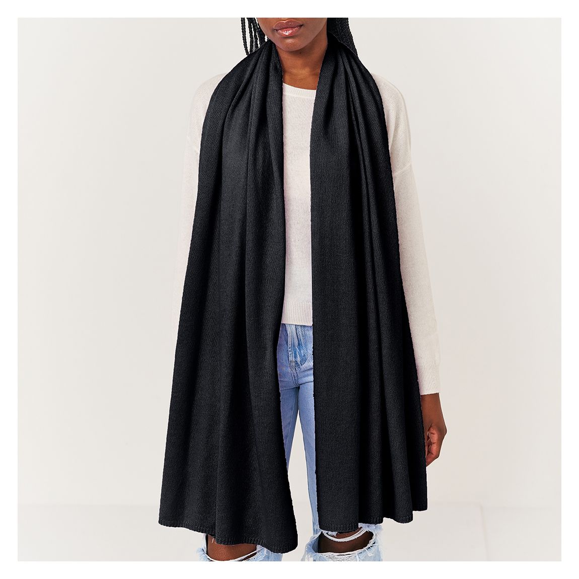 Black Cashmere Scarf Evie Scarf main product photo