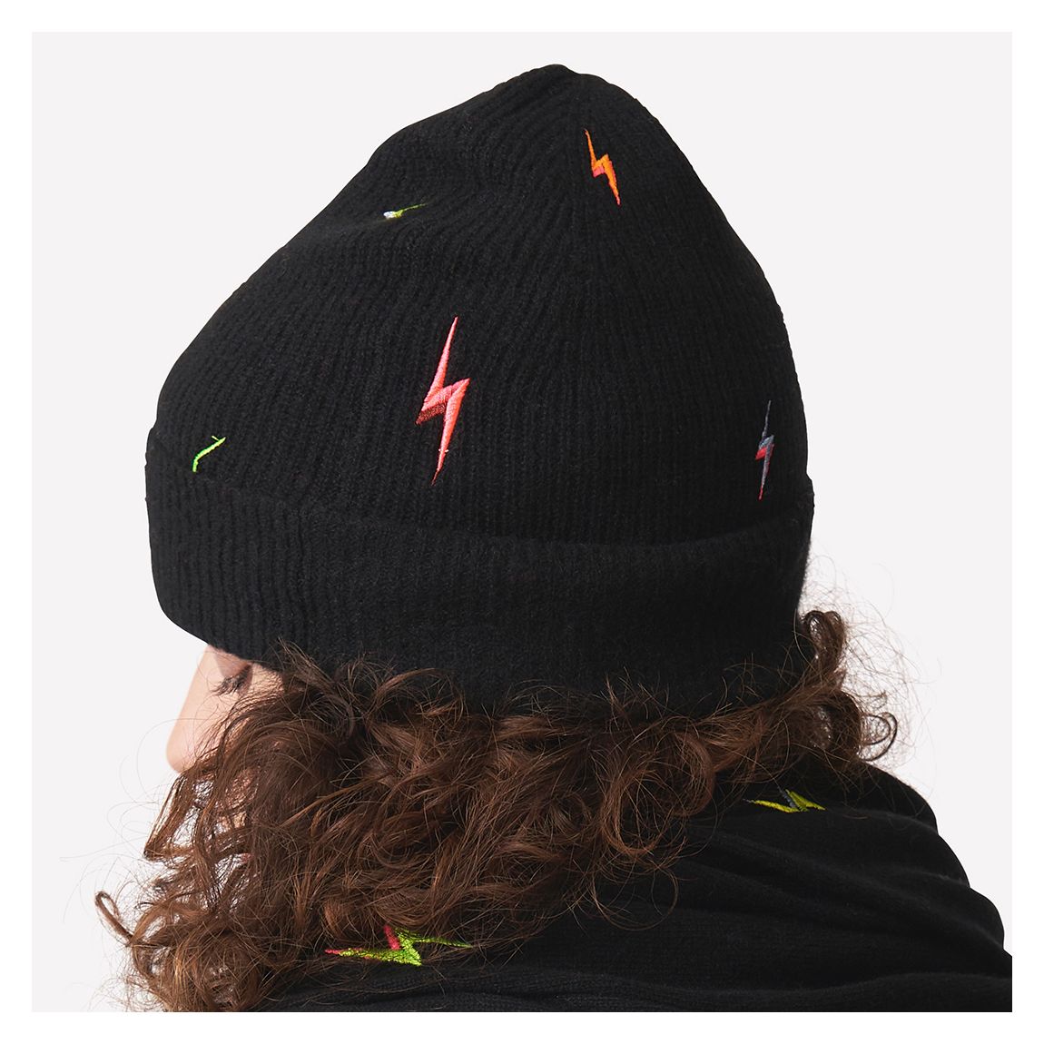 Black Cashmere Lightning Bolt Hat main product photo