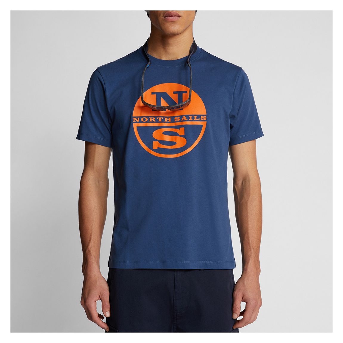 Navy/Orange Cotton Logo T-Shirt main product photo