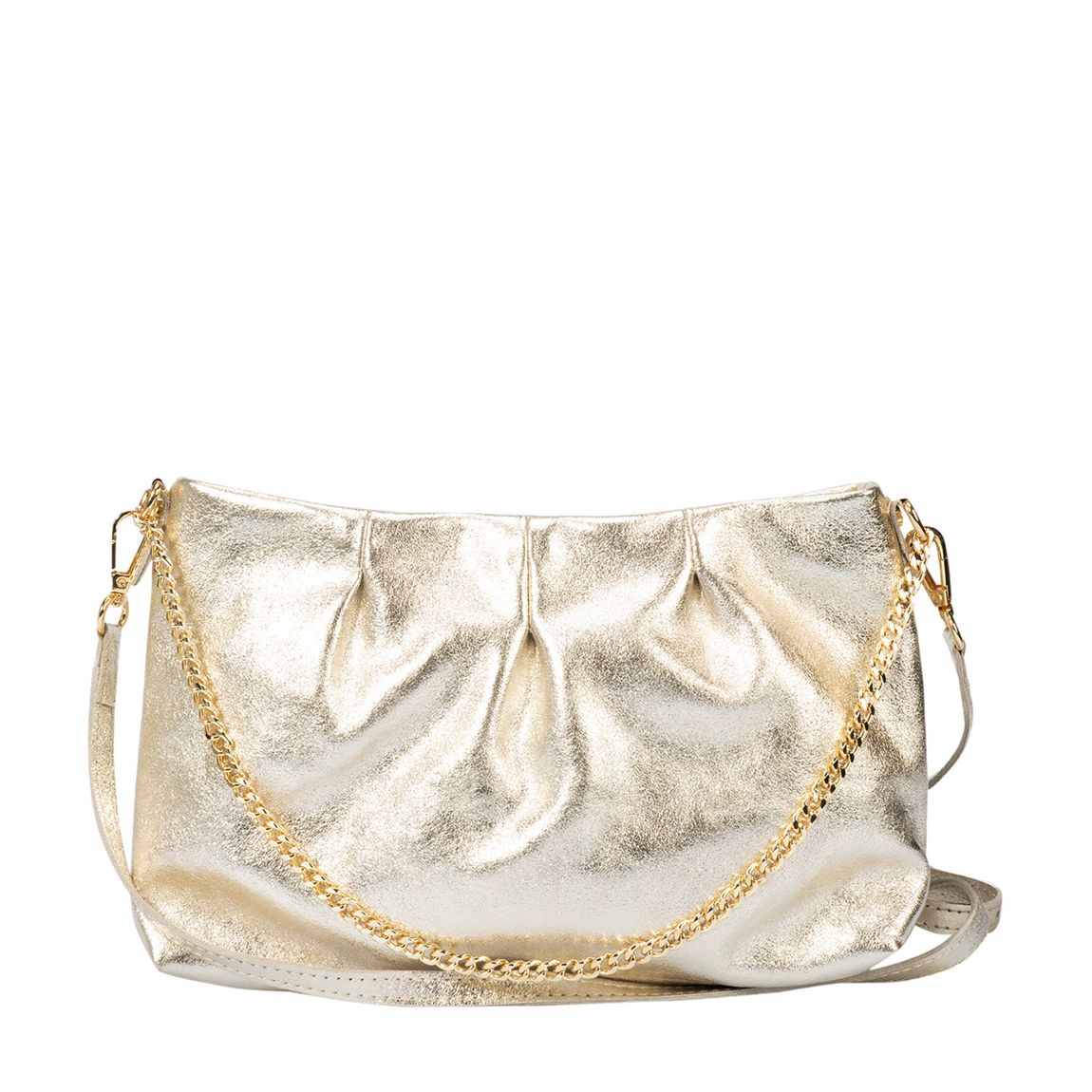 Gold Leather Crossbody Bag main product photo