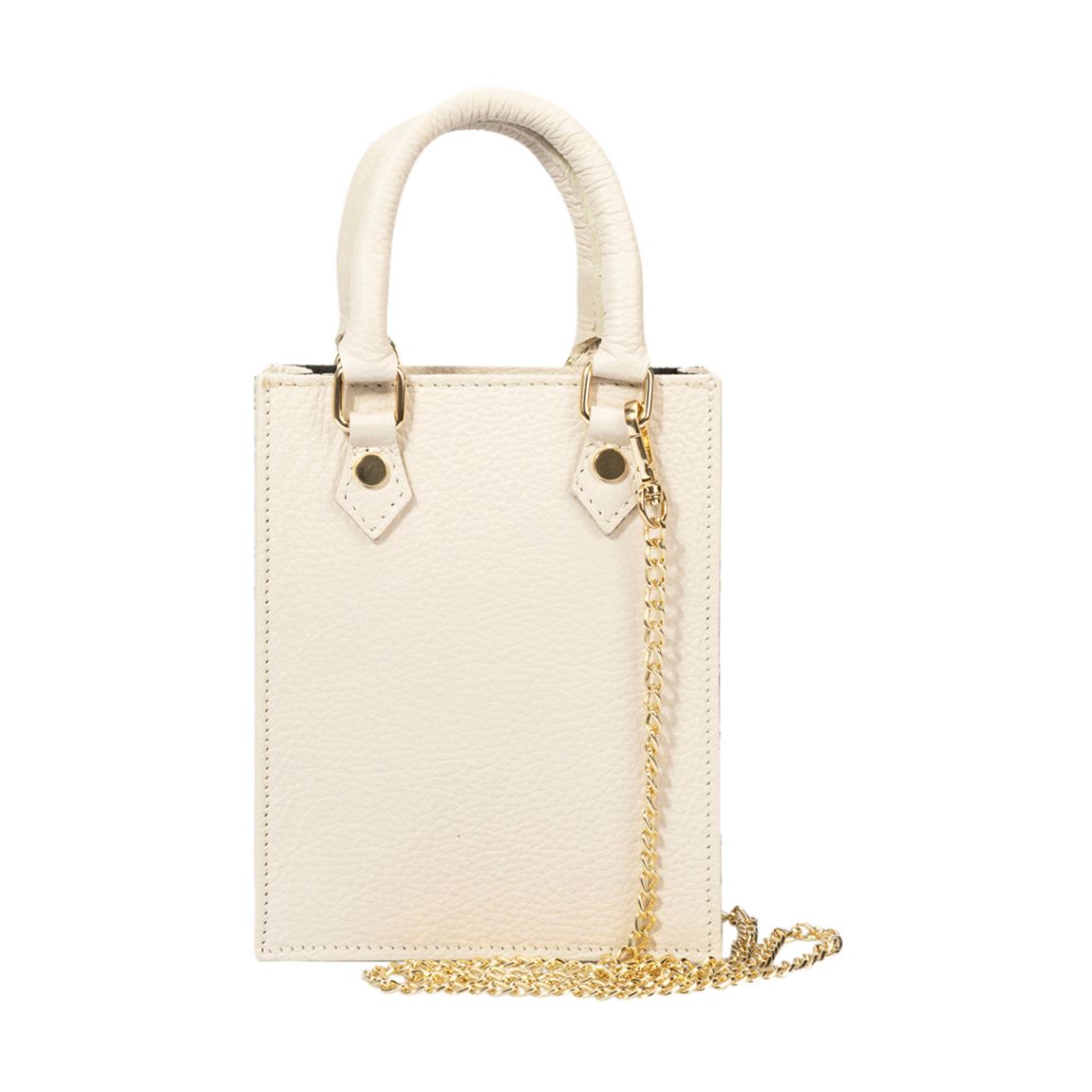 Beige Leather Top Handle Bag main product photo