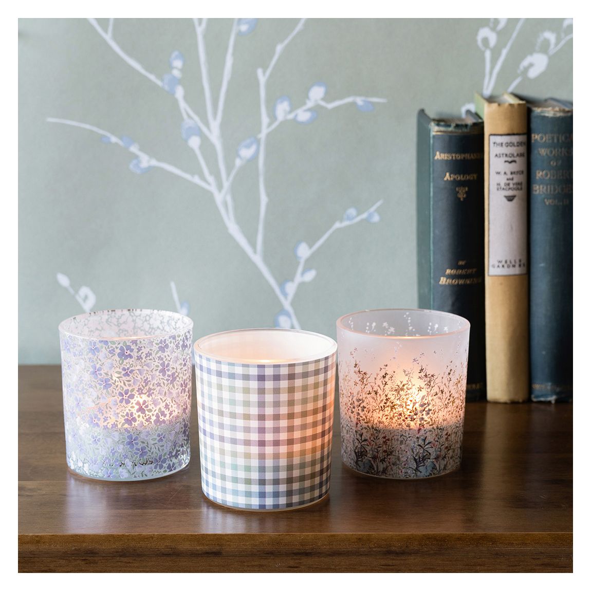 Laura Ashley Set Of 3 Pointon Fields Mixed Glass Votives main product photo