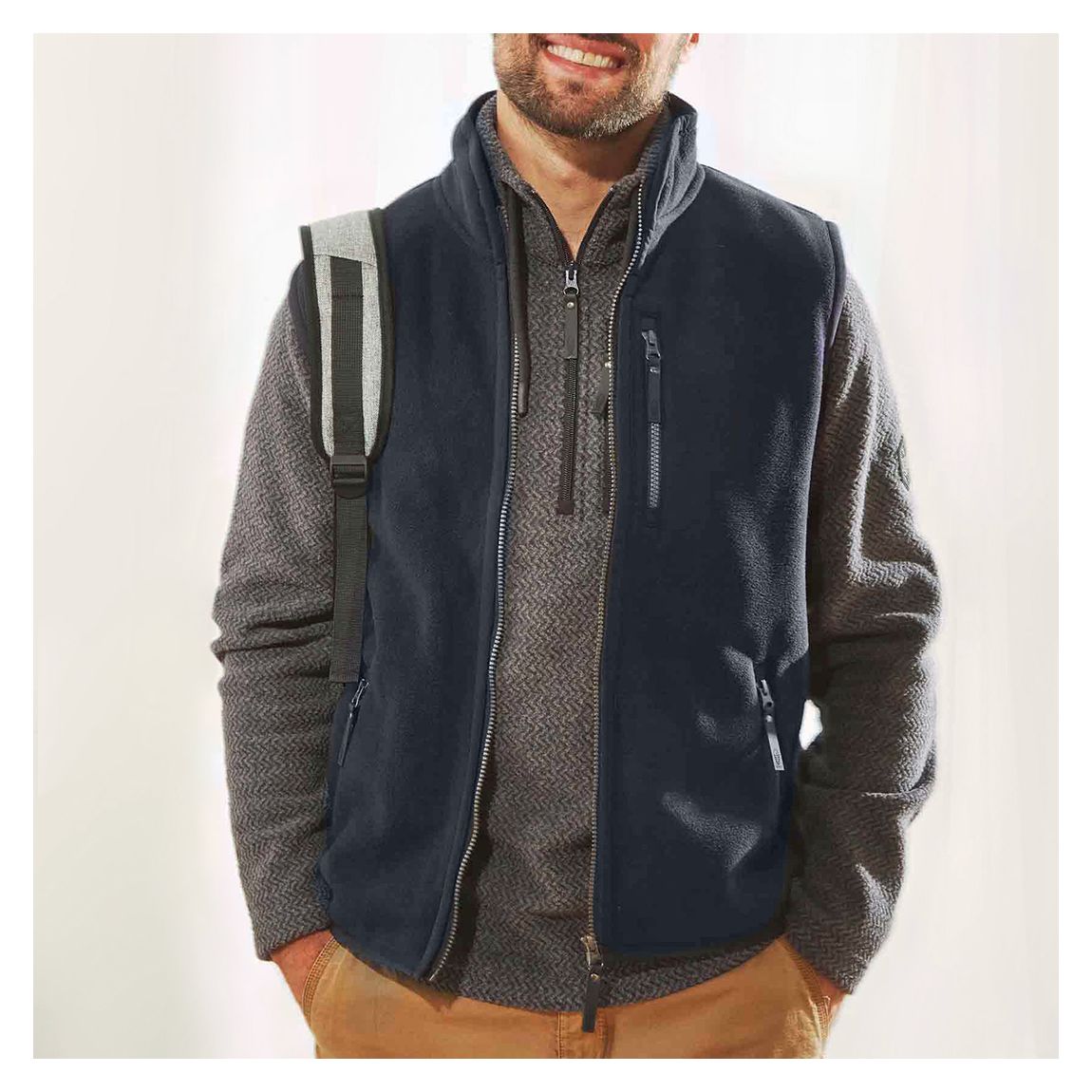 Navy Bannerdale Fleece Gilet main product photo