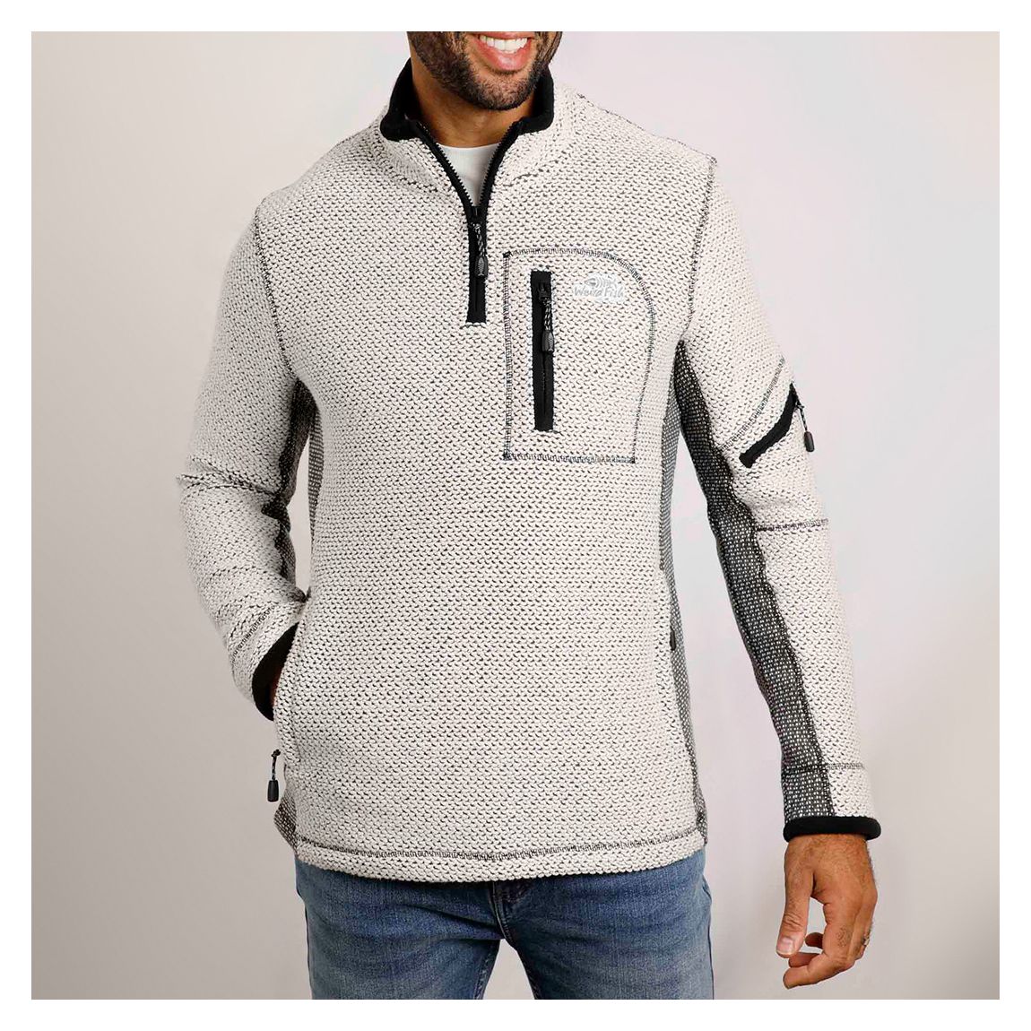 Beige Caddis 1/4 Zip Sweatshirt main product photo