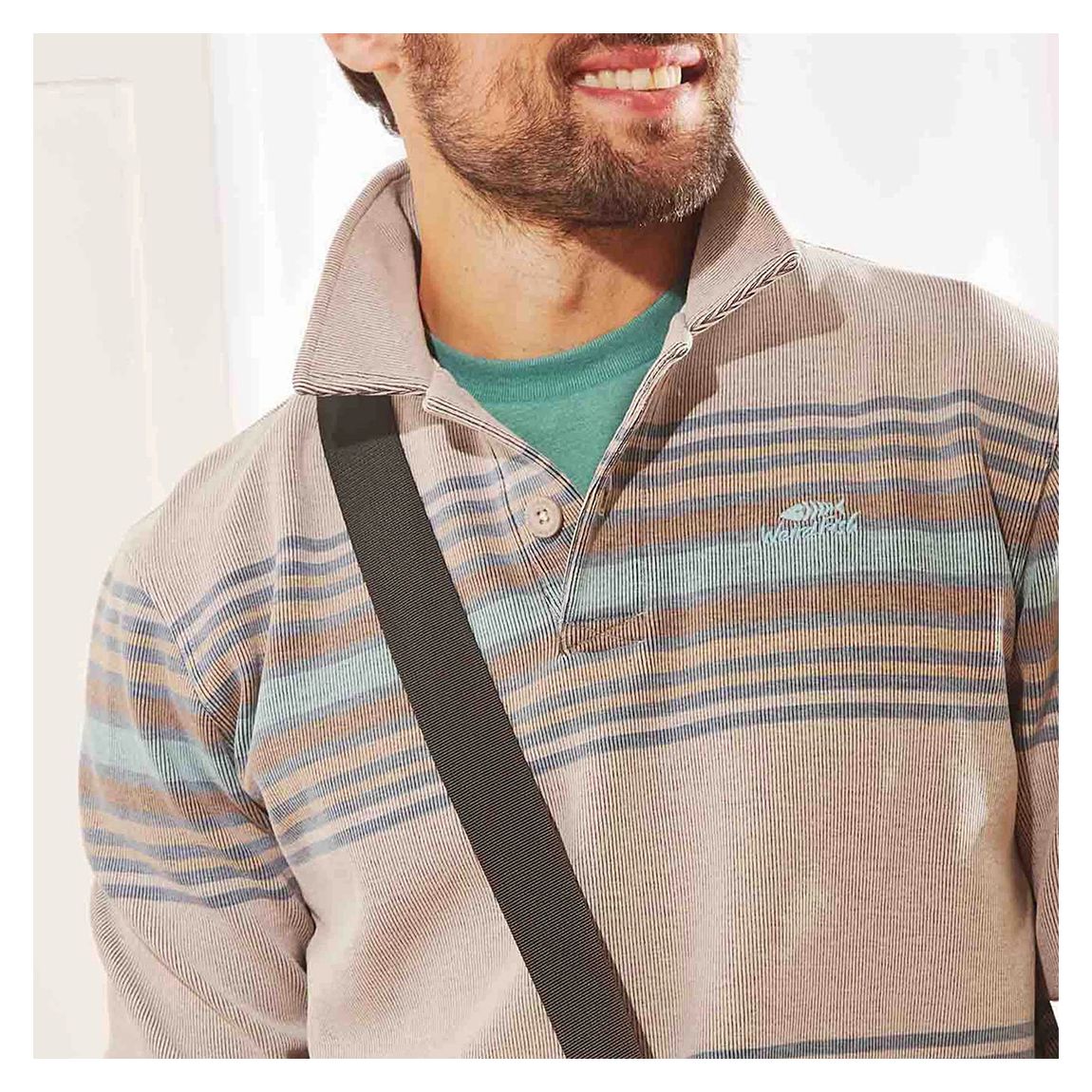 Grey Caudale Stripe Rugby Shirt main product photo