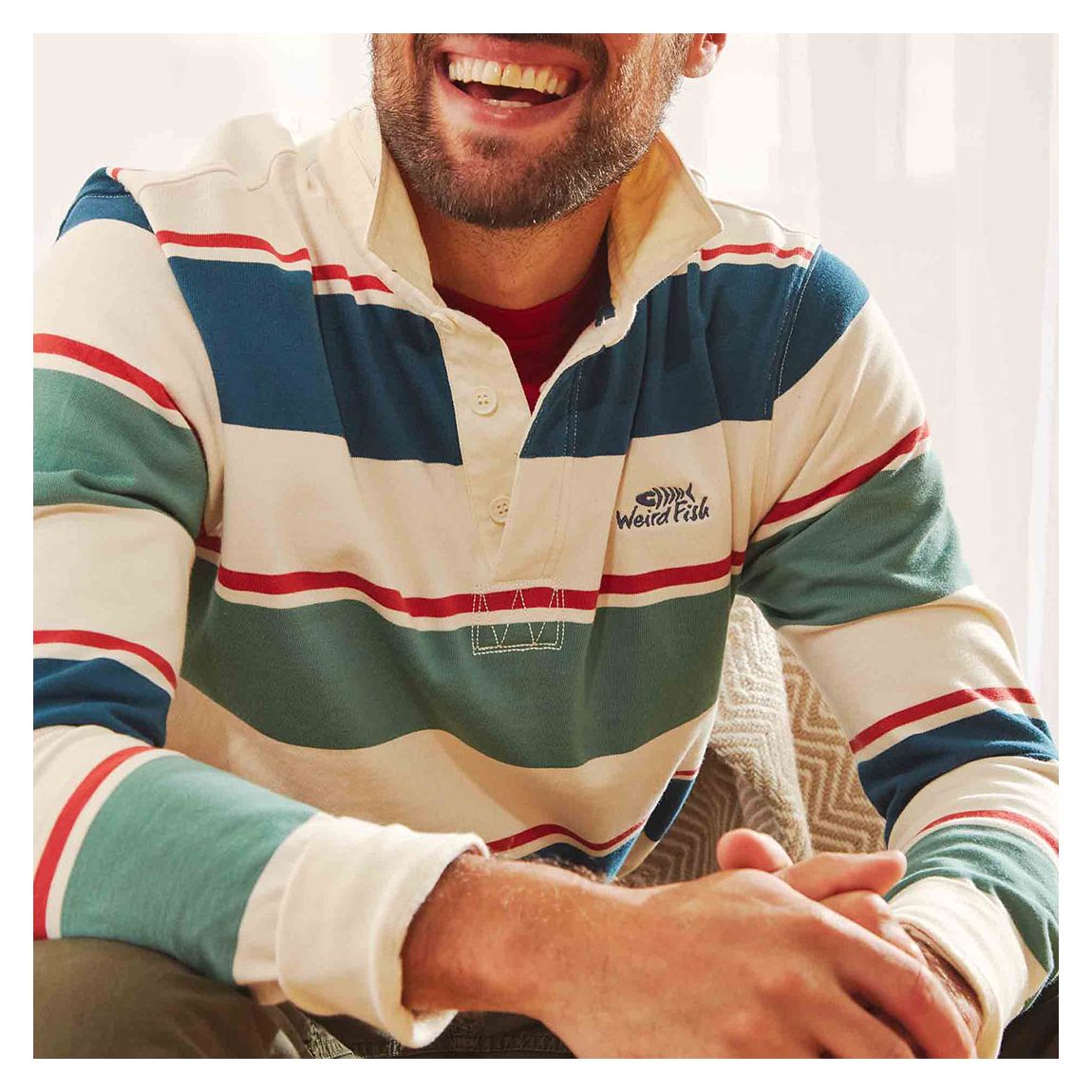 Cream Laxton Cotton Rugby Shirt main product photo