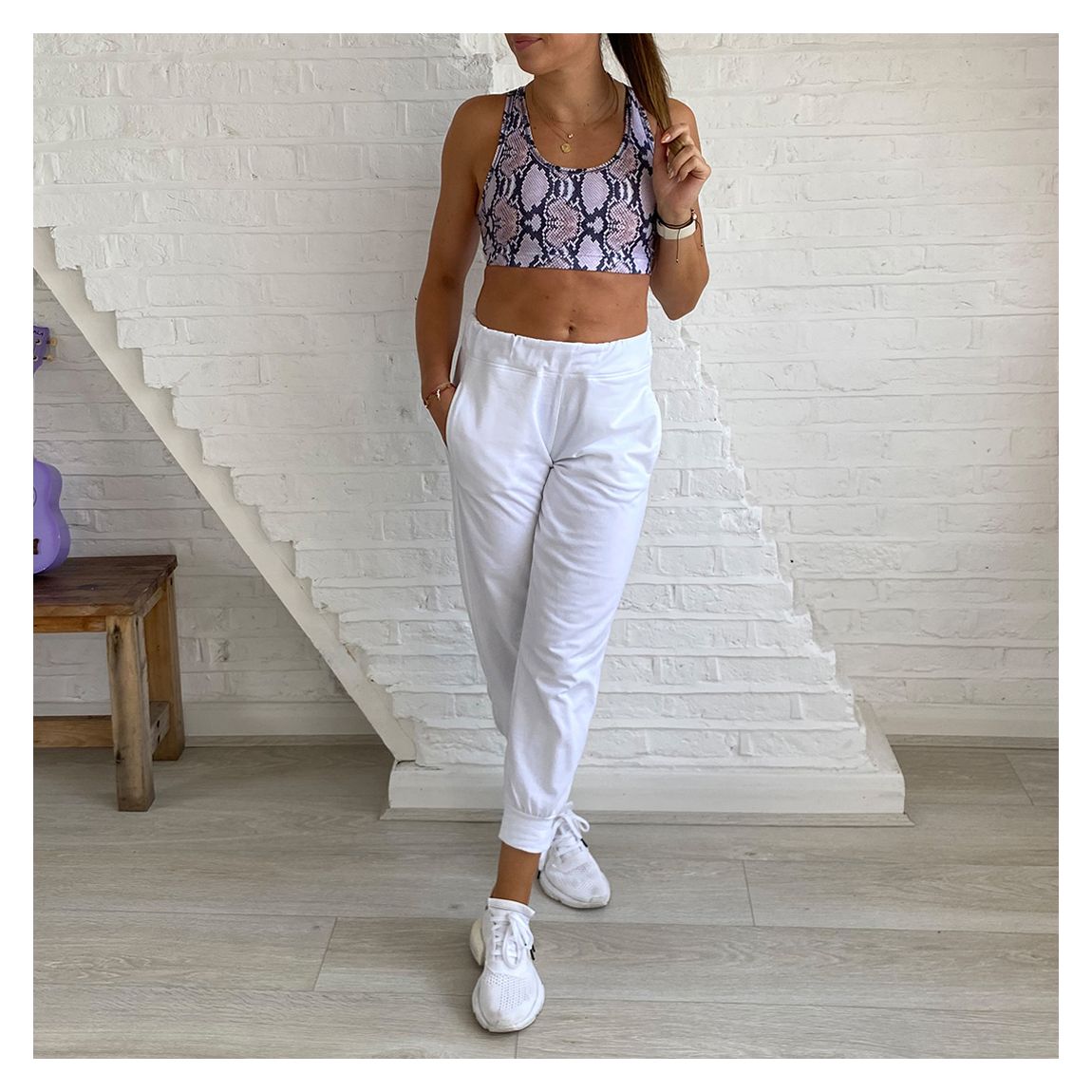 White Relax Joggers main product photo