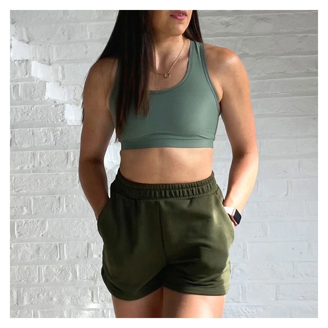 Green Balance Sweat Shorts main product photo