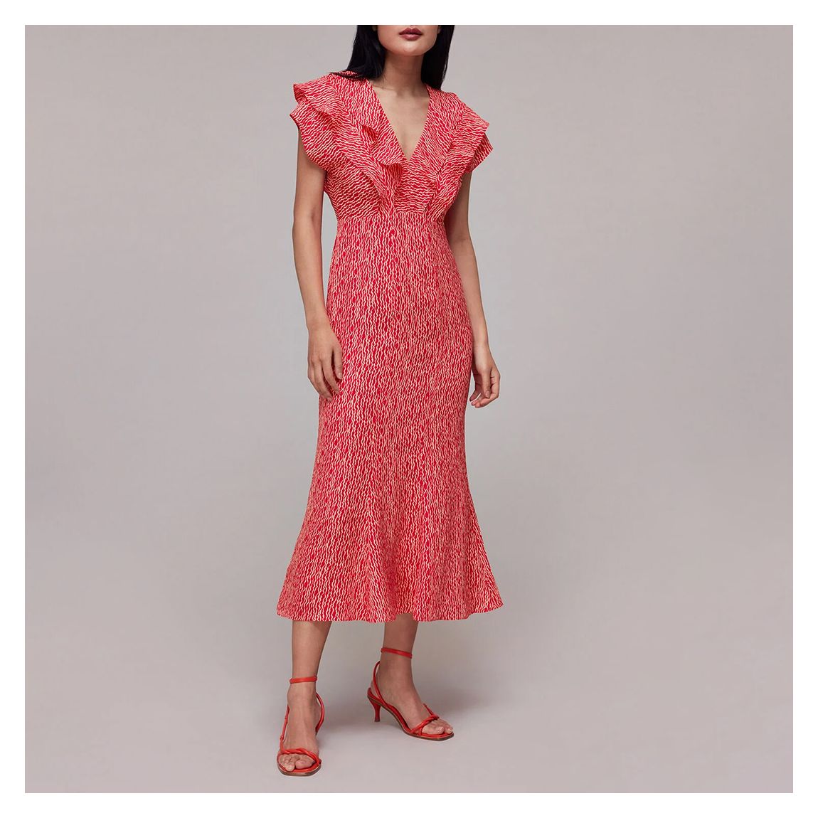 Red Wiggly Lines Adeline Dress main product photo