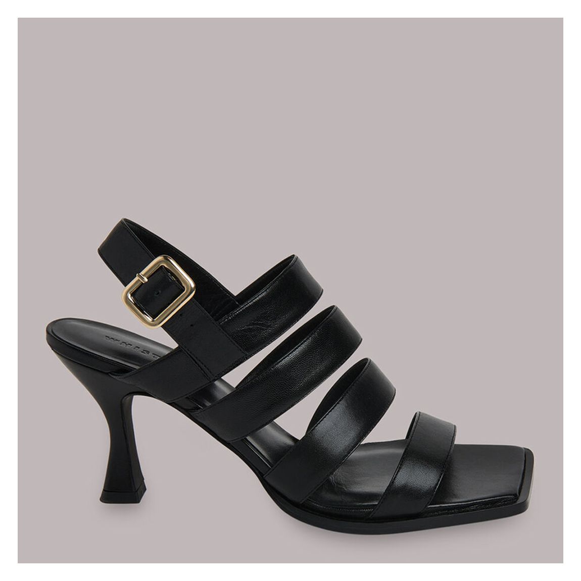 Black Marren Heeled Leather Sandals main product photo