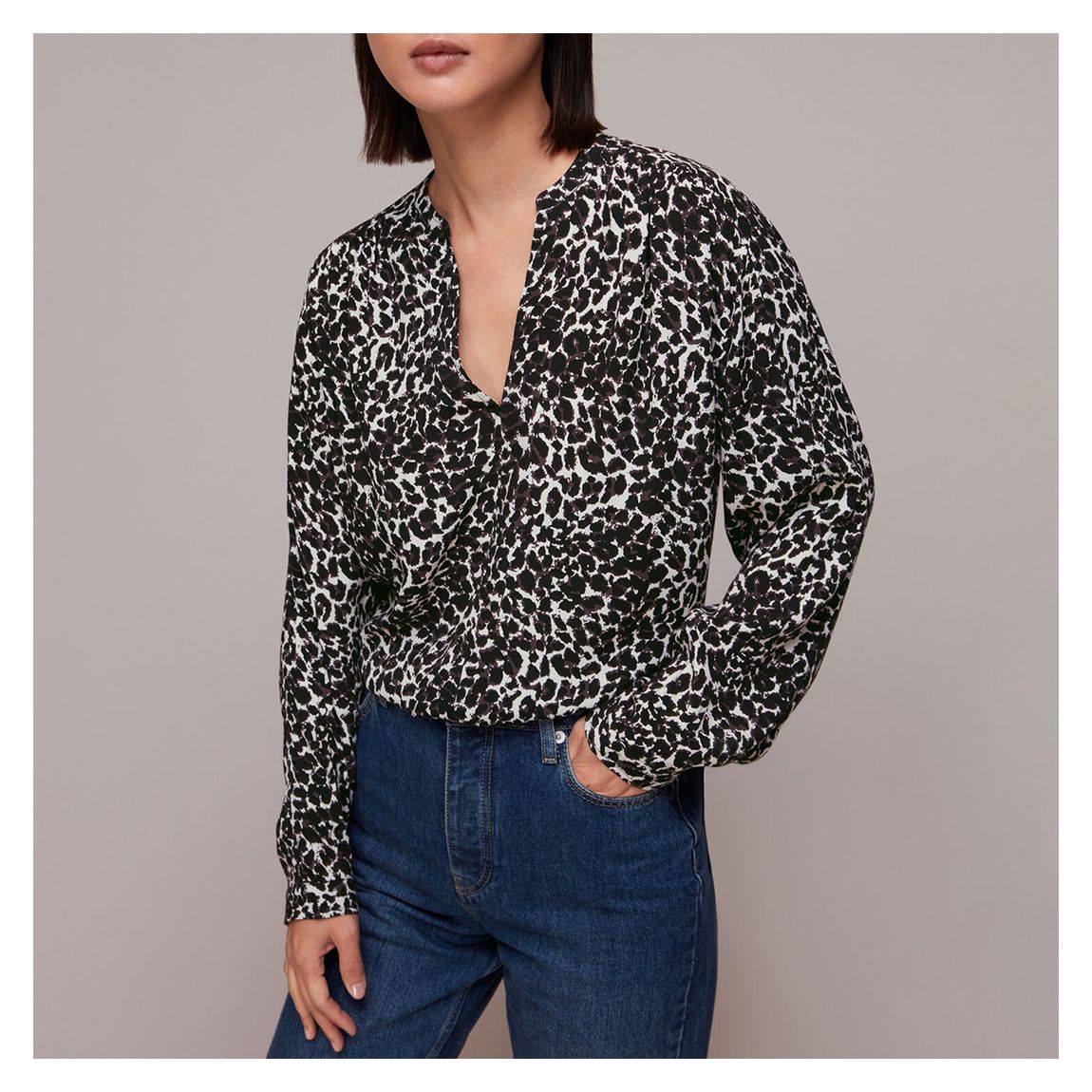Black Shadow Animal Print Blouse main product photo